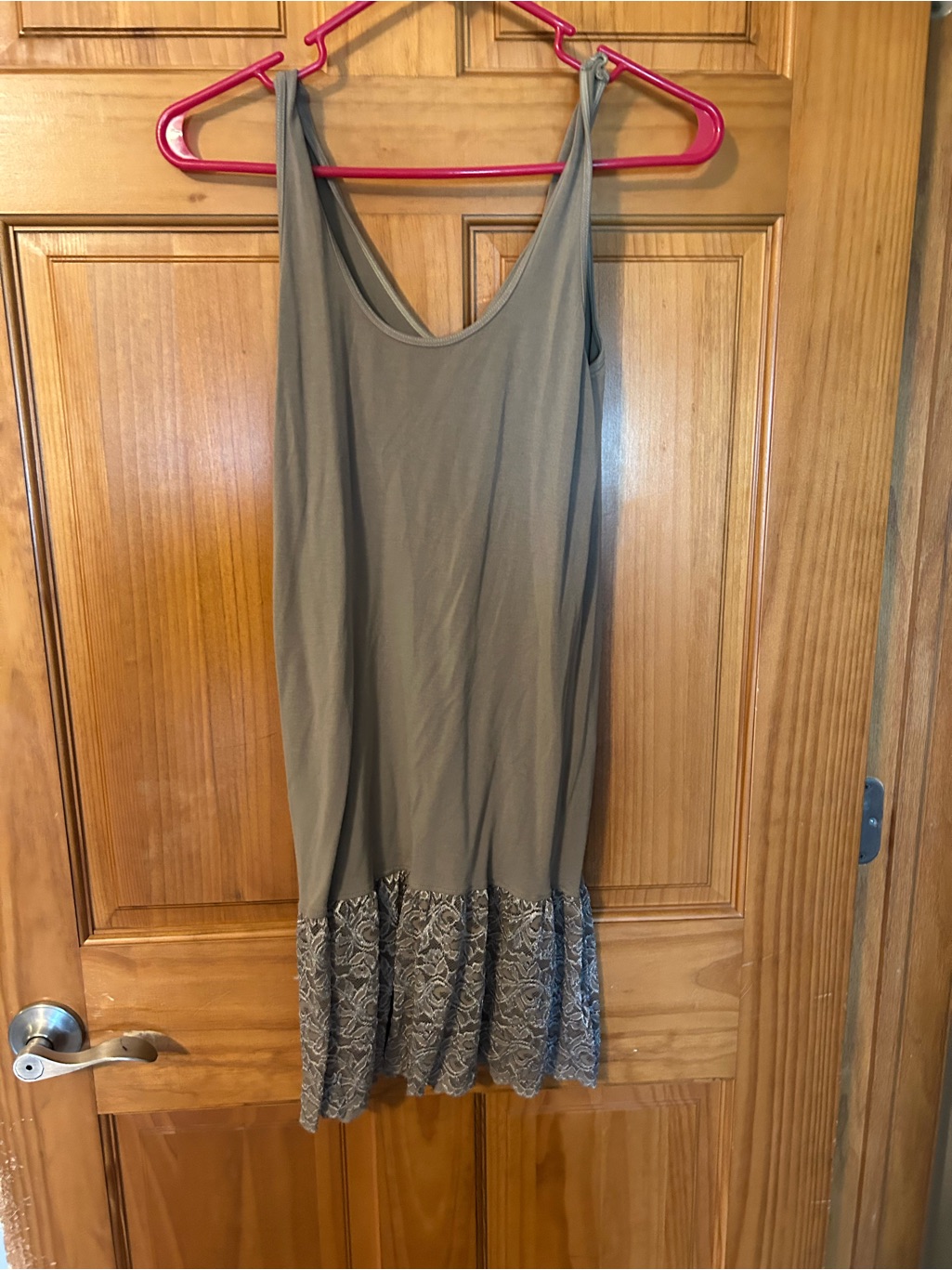 Sleeveless Tank Dress With Lace Hem